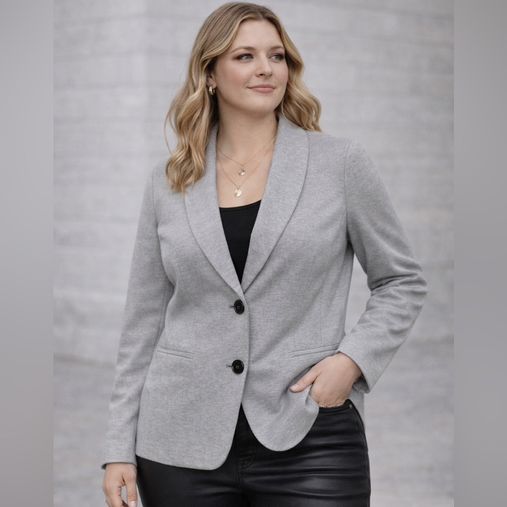 Gap Gray Knit Blazer Women’s Medium Casual Office Career Jacket